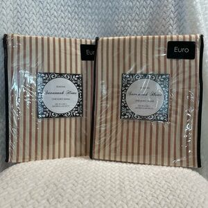 Savannah Home “Seasons” Striped EURO Pillow Sham Set Of Two. Brand new With Tags